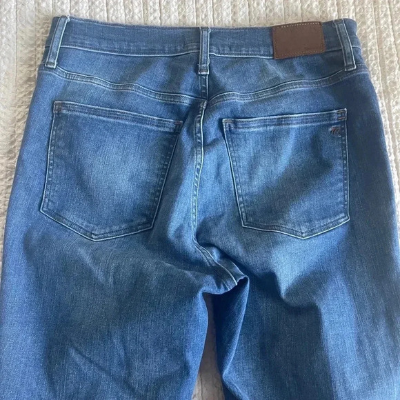 Madewell dark wash 9” mid-rise skinny jeans size 29 raw hem ankles - Picture 7 of 9